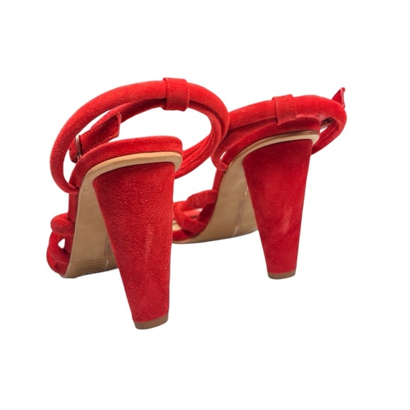 VINCE CAMUTO | Kaniana Red Suede Strappy Heels | 7.5 - Picture 9 of 13